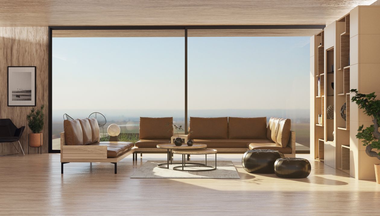 Interior de vivienda con ventanas de doble acristalamiento y abundante luz natural